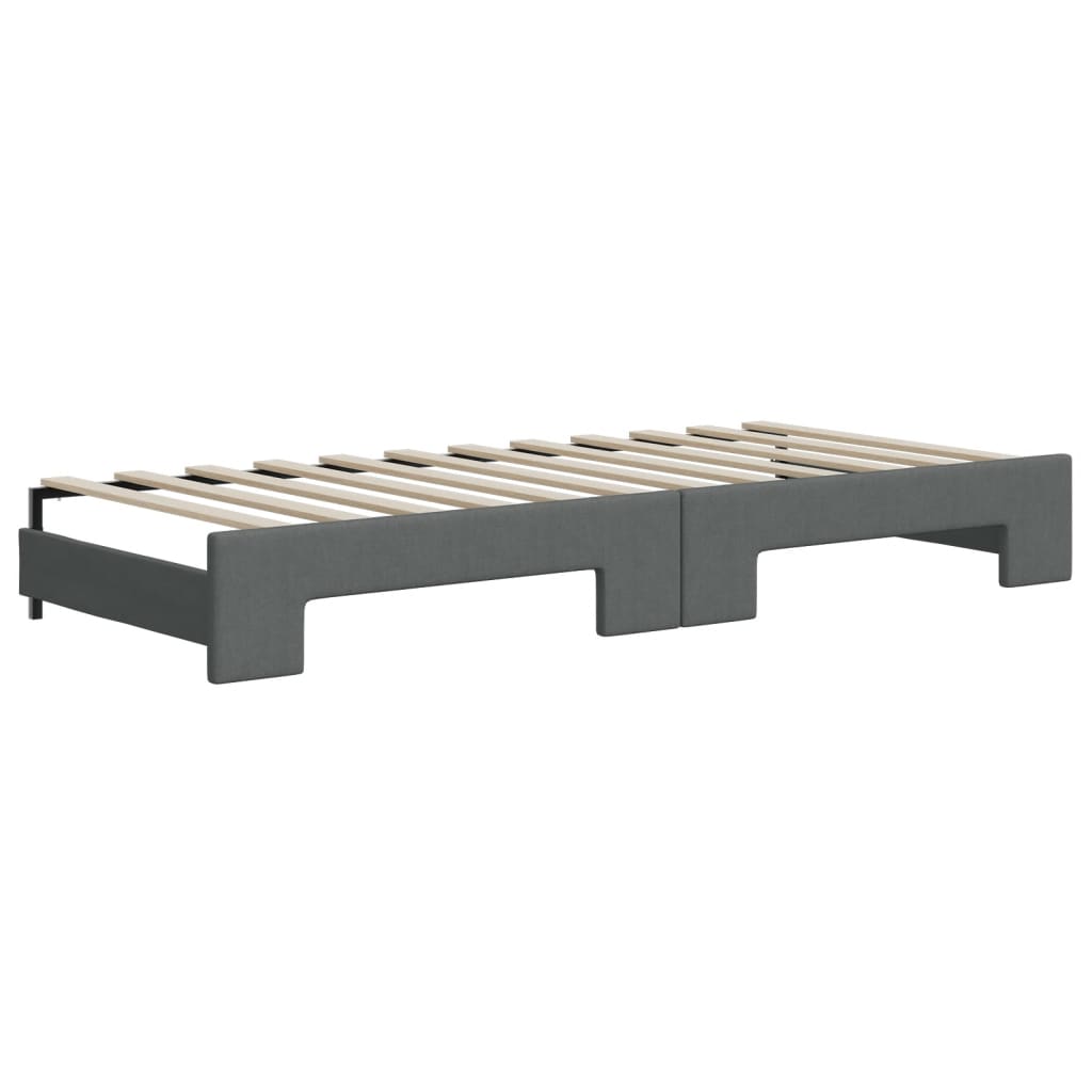 Divano Letto con Letto Estraibile Grigio Scuro 100x200 Tessuto 3197194