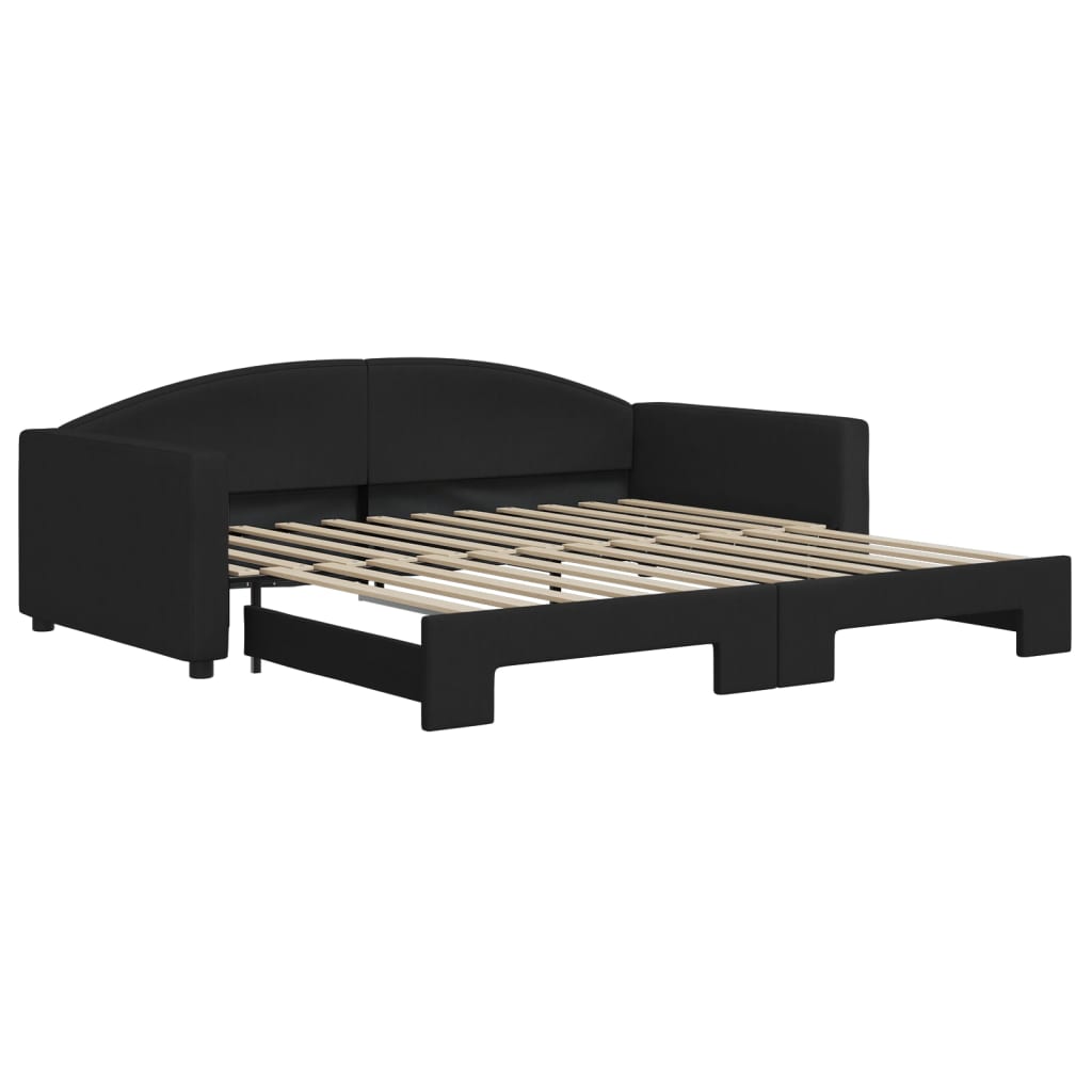 Divano Letto con Letto Estraibile Nero 100x200 cm in Tessuto 3197195