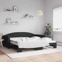 Divano Letto con Letto Estraibile Nero 100x200 cm in Tessuto 3197195