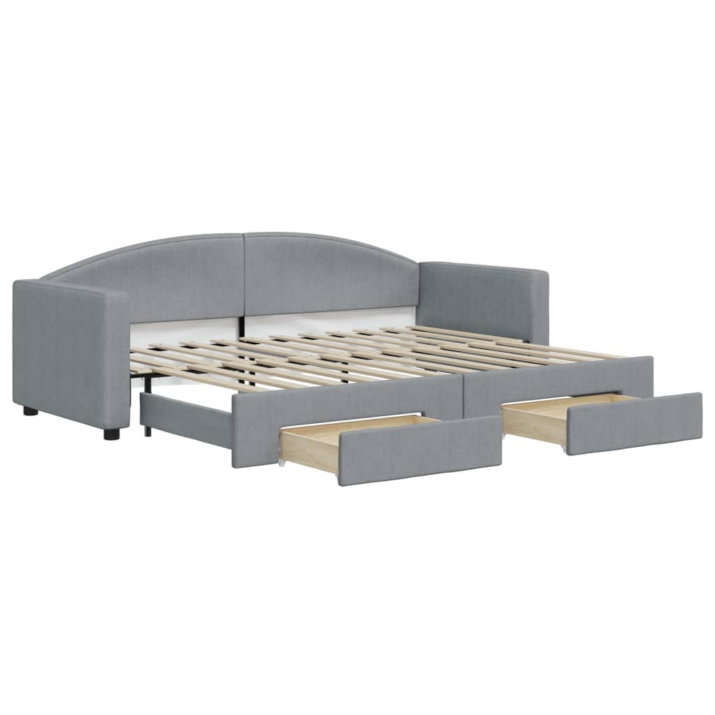 Divano Letto Estraibile Cassetti Grigio Chiaro 80x200cm Tessutocod mxl 106646