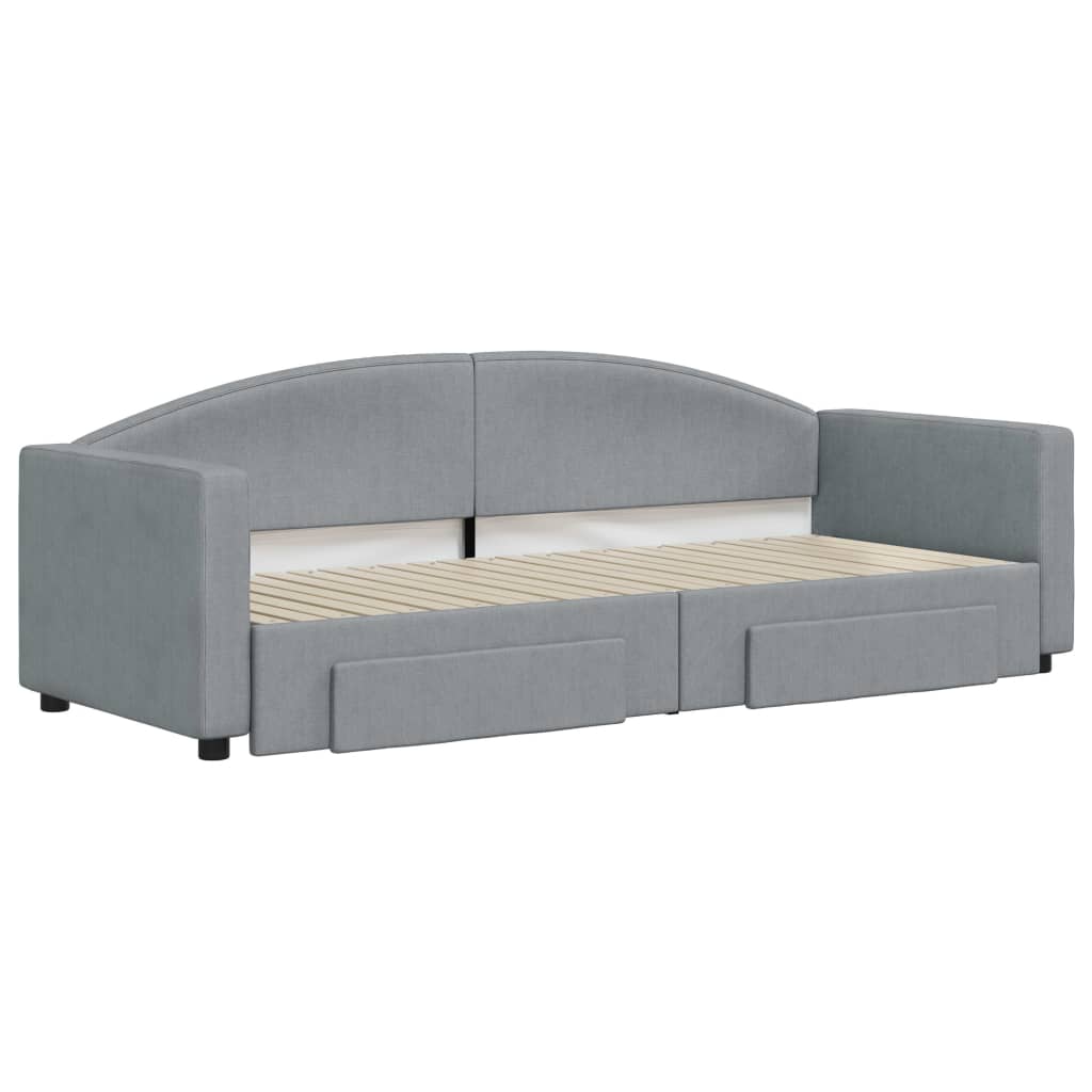 Divano Letto Estraibile Cassetti Grigio Chiaro 80x200cm Tessutocod mxl 106646