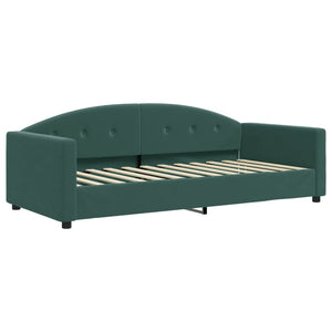 Divano Letto con Materasso Verde Scuro 90x200 cm in Velluto 3197279