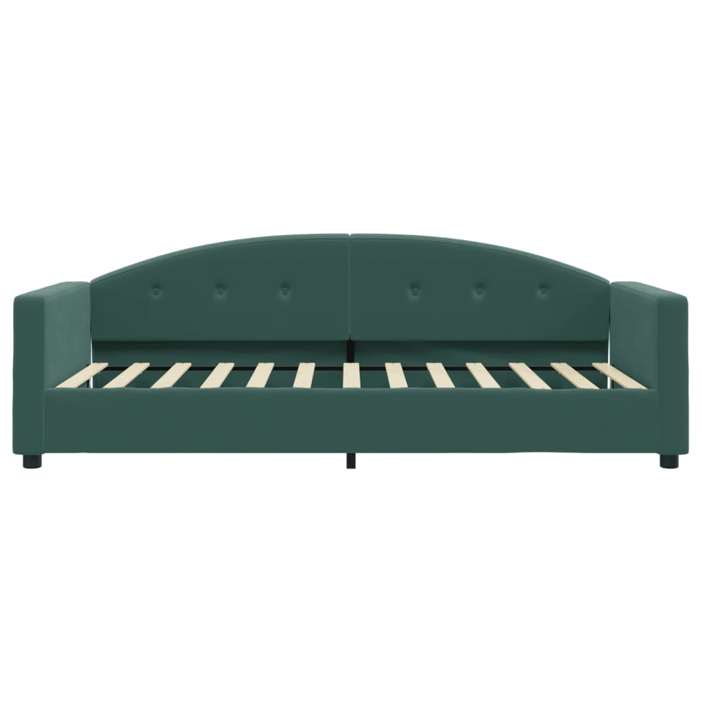 Divano Letto con Materasso Verde Scuro 90x200 cm in Velluto 3197279