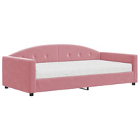 Divano Letto con Materasso Rosa 100x200 cm in Velluto 3197287