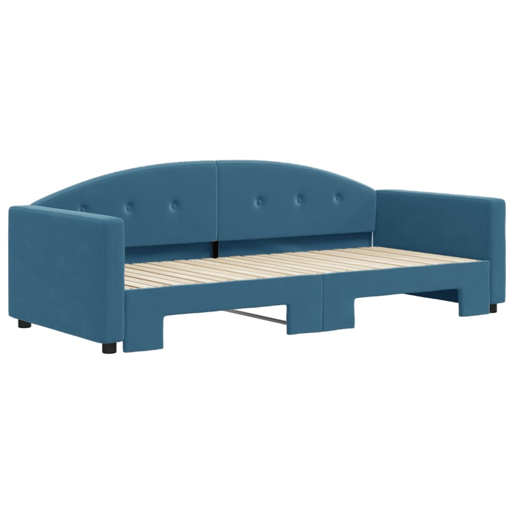 Divano Letto con Letto Estraibile Blu 90x200 cm in Velluto 3197300