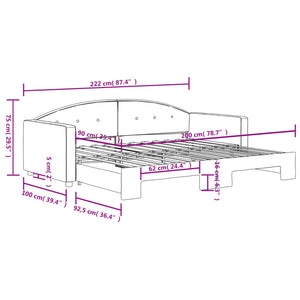 Divano Letto con Letto Estraibile Blu 90x200 cm in Velluto 3197300