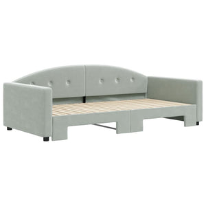 Divano Letto con Letto Estraibile Grigio Chiaro 100x200 Velluto 3197308