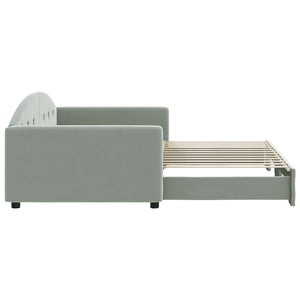 Divano Letto con Letto Estraibile Grigio Chiaro 100x200 Velluto 3197308