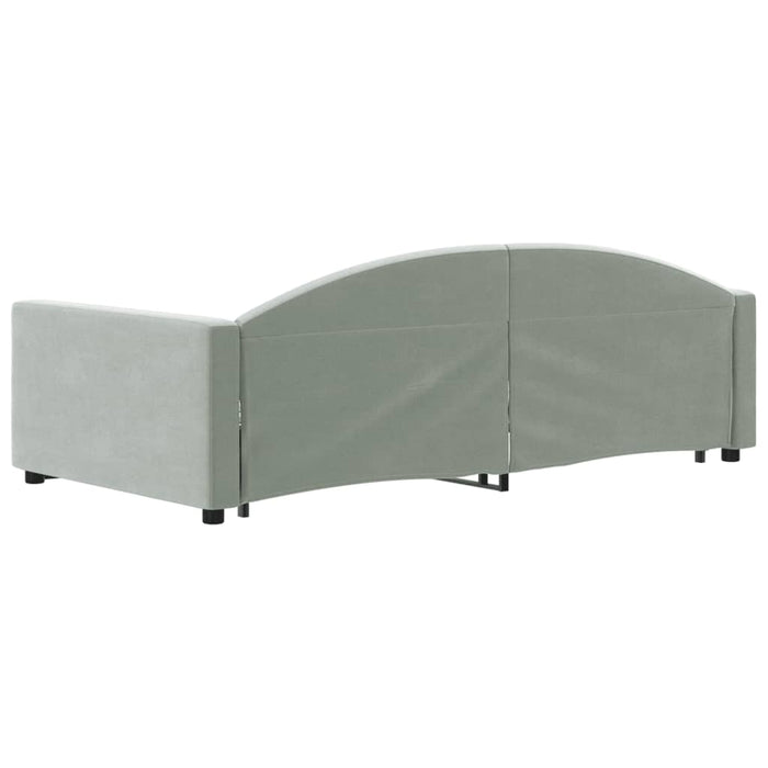 Divano Letto con Letto Estraibile Grigio Chiaro 100x200 Velluto 3197308