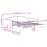 Divano Letto con Letto Estraibile Grigio Chiaro 100x200 Velluto 3197308