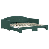 Divano Letto con Letto Estraibile Verde Scuro 100x200cm Velluto 3197310