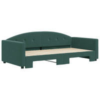 Divano Letto con Letto Estraibile Verde Scuro 100x200cm Velluto 3197310