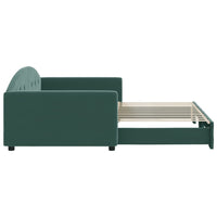 Divano Letto con Letto Estraibile Verde Scuro 100x200cm Velluto 3197310