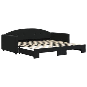 Divano Letto con Letto Estraibile Nero 100x200 cm in Velluto 3197312