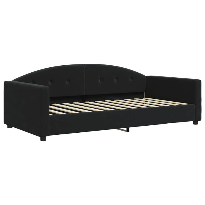 Divano Letto con Letto Estraibile Nero 100x200 cm in Velluto 3197312