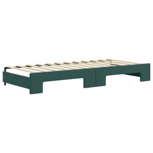 Divano Letto Estraibile Materassi Verde Scuro 90x200 Velluto 3197327