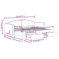 Divano Letto Estraibile con Cassetti Blu 90x200 cm in Velluto 3197348