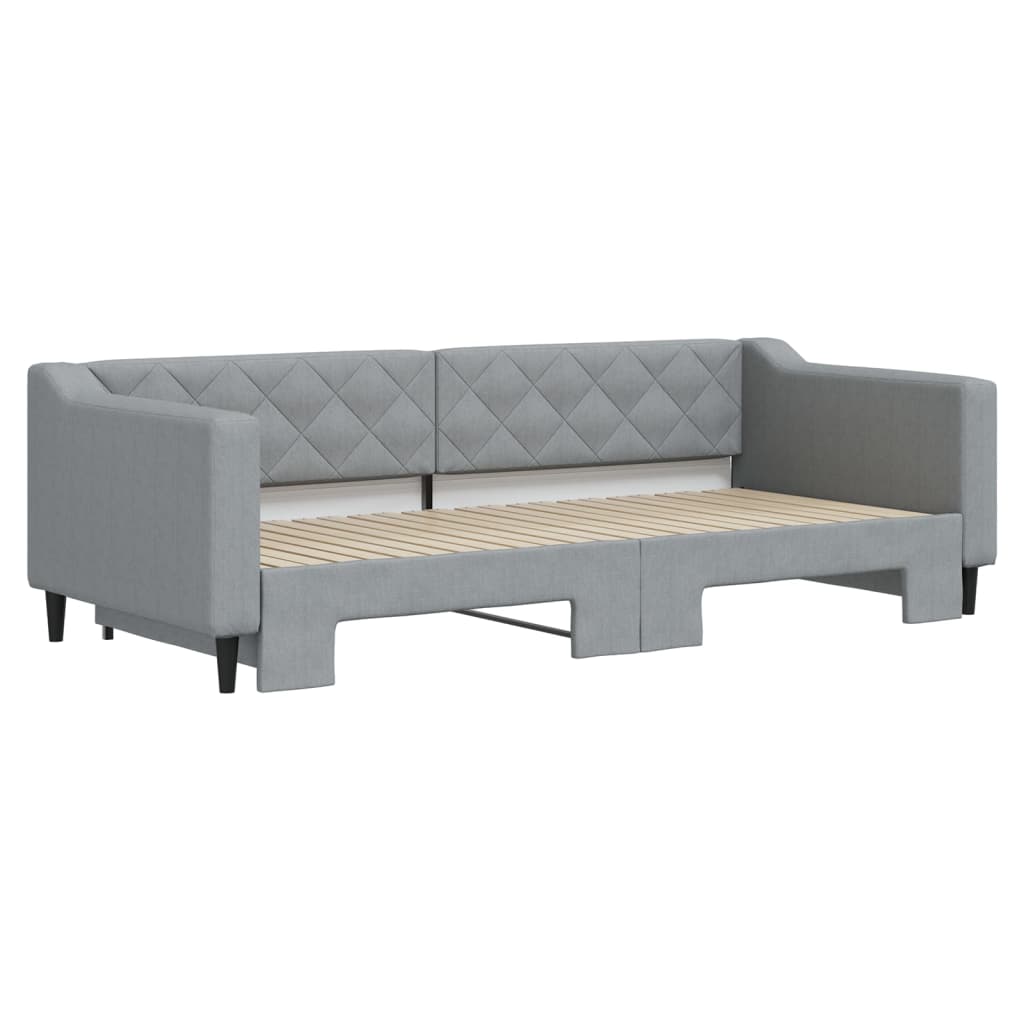 Divano Letto con Letto Estraibile Grigio Chiaro 90x200 Tessuto 3197426