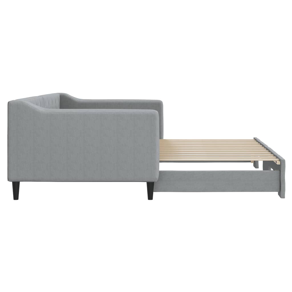 Divano Letto con Letto Estraibile Grigio Chiaro 90x200 Tessuto 3197426