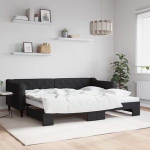 Divano Letto con Letto Estraibile Nero 90x200 cm in Tessutocod mxl 130580