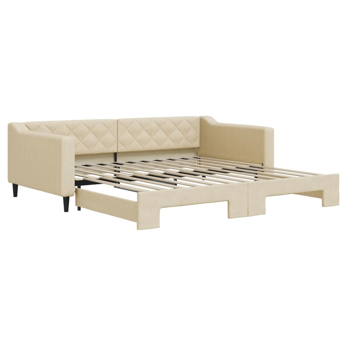 Divano Letto con Letto Estraibile Crema 100x200 cm in Tessutocod mxl 130573