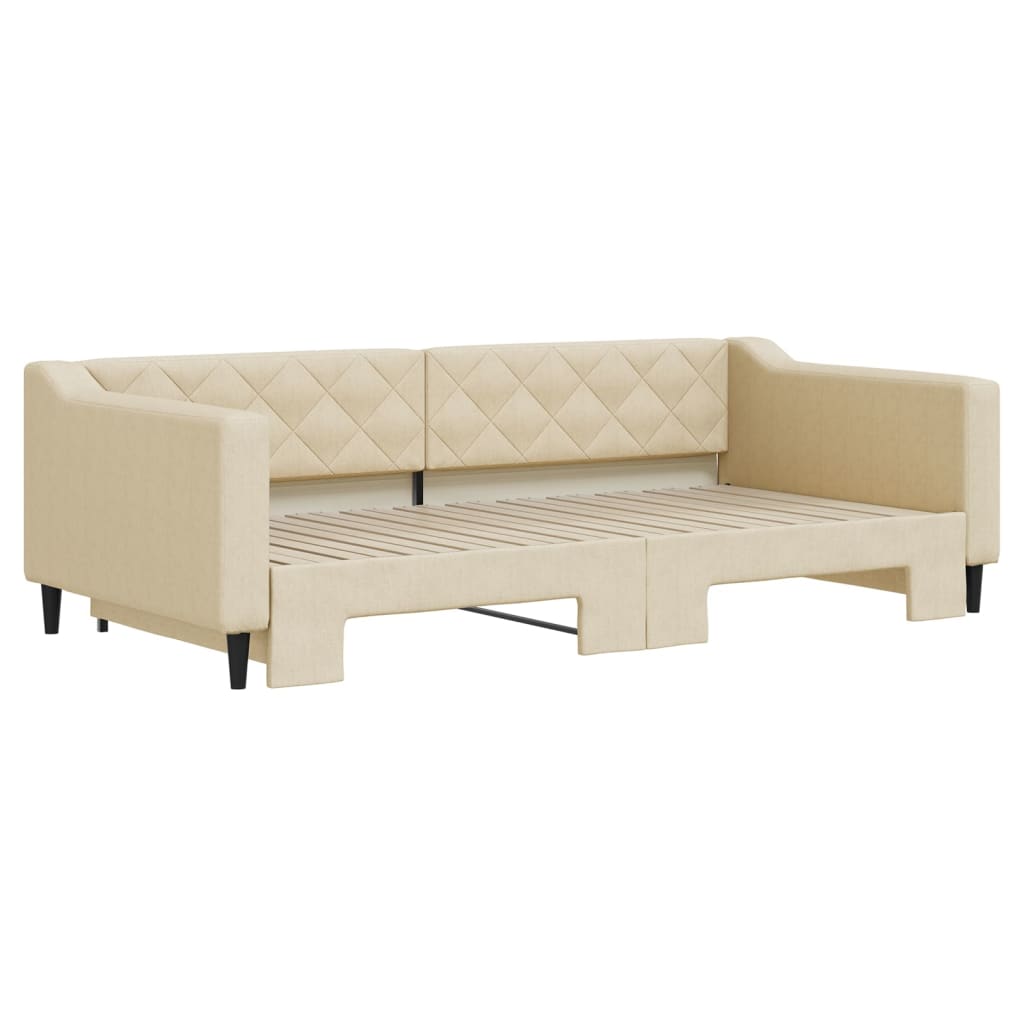 Divano Letto con Letto Estraibile Crema 100x200 cm in Tessutocod mxl 130573