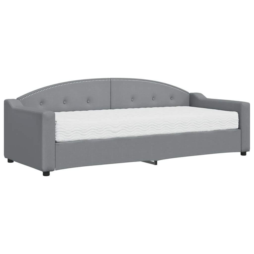 Divano Letto con Materasso Grigio Chiaro 80x200 cm in Tessutocod mxl 128251