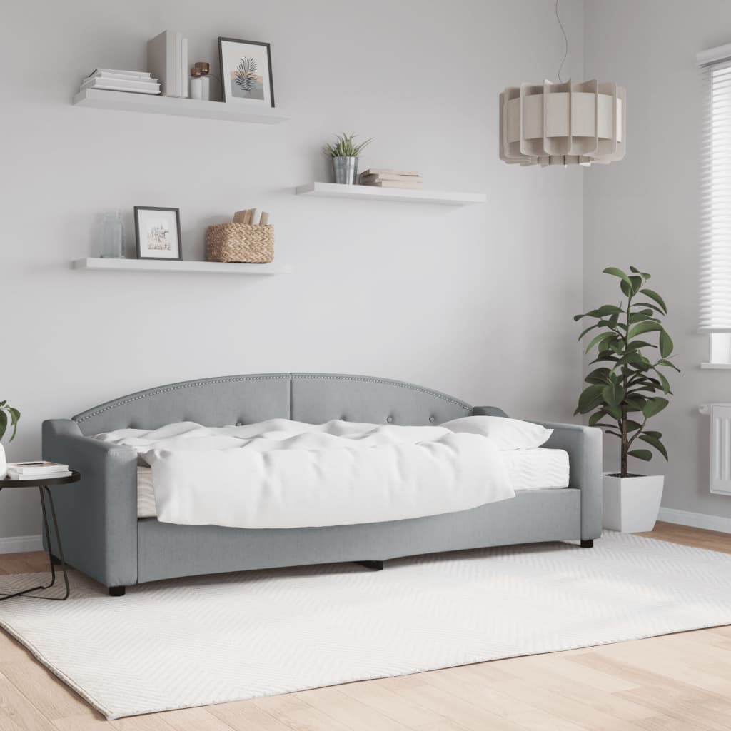 Divano Letto con Materasso Grigio Chiaro 80x200 cm in Tessutocod mxl 128251