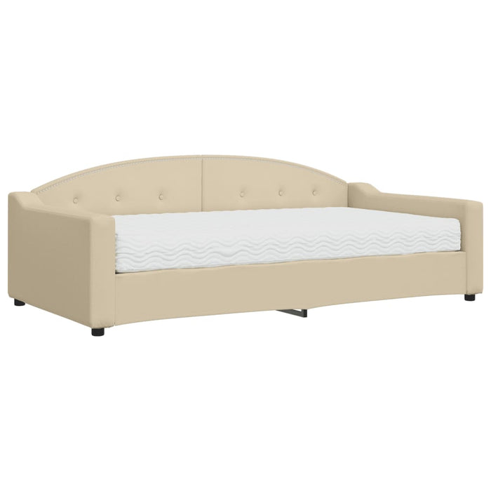 Divano Letto con Materasso Crema 100x200 cm in Tessutocod mxl 104316