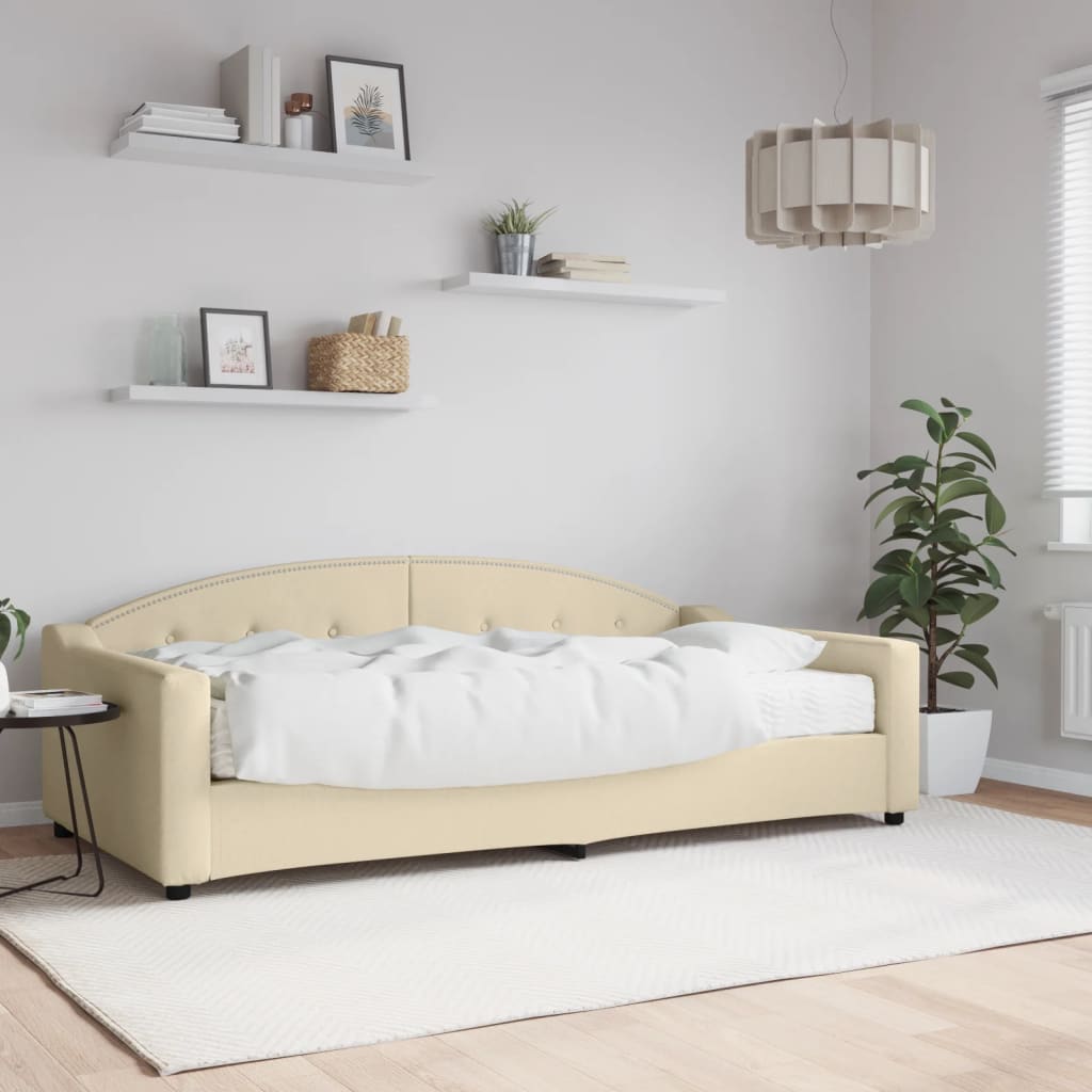 Divano Letto con Materasso Crema 100x200 cm in Tessutocod mxl 104316