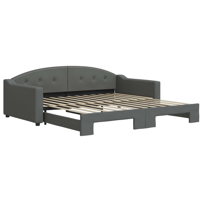 Divano Letto con Letto Estraibile Grigio Scuro 100x200 Tessuto 3197536