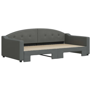 Divano Letto con Letto Estraibile Grigio Scuro 100x200 Tessuto 3197536