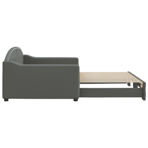 Divano Letto con Letto Estraibile Grigio Scuro 100x200 Tessuto 3197536