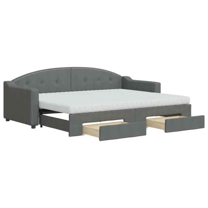 Divano Letto Estraibile Cassetti Grigio Scuro 80x200cm Tessutocod mxl 106666