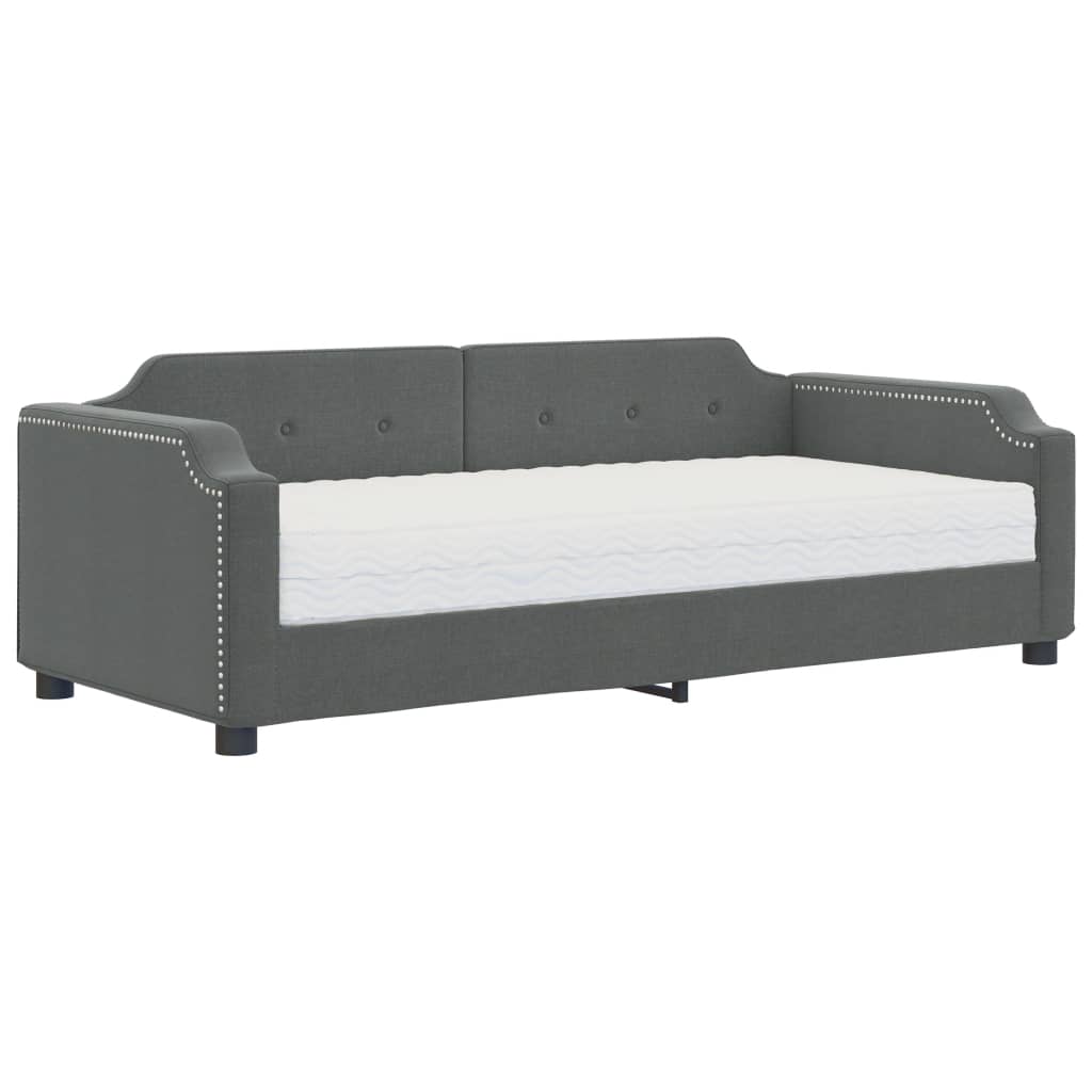 Divano Letto con Materasso Grigio Scuro 80x200 cm in Tessutocod mxl 96916