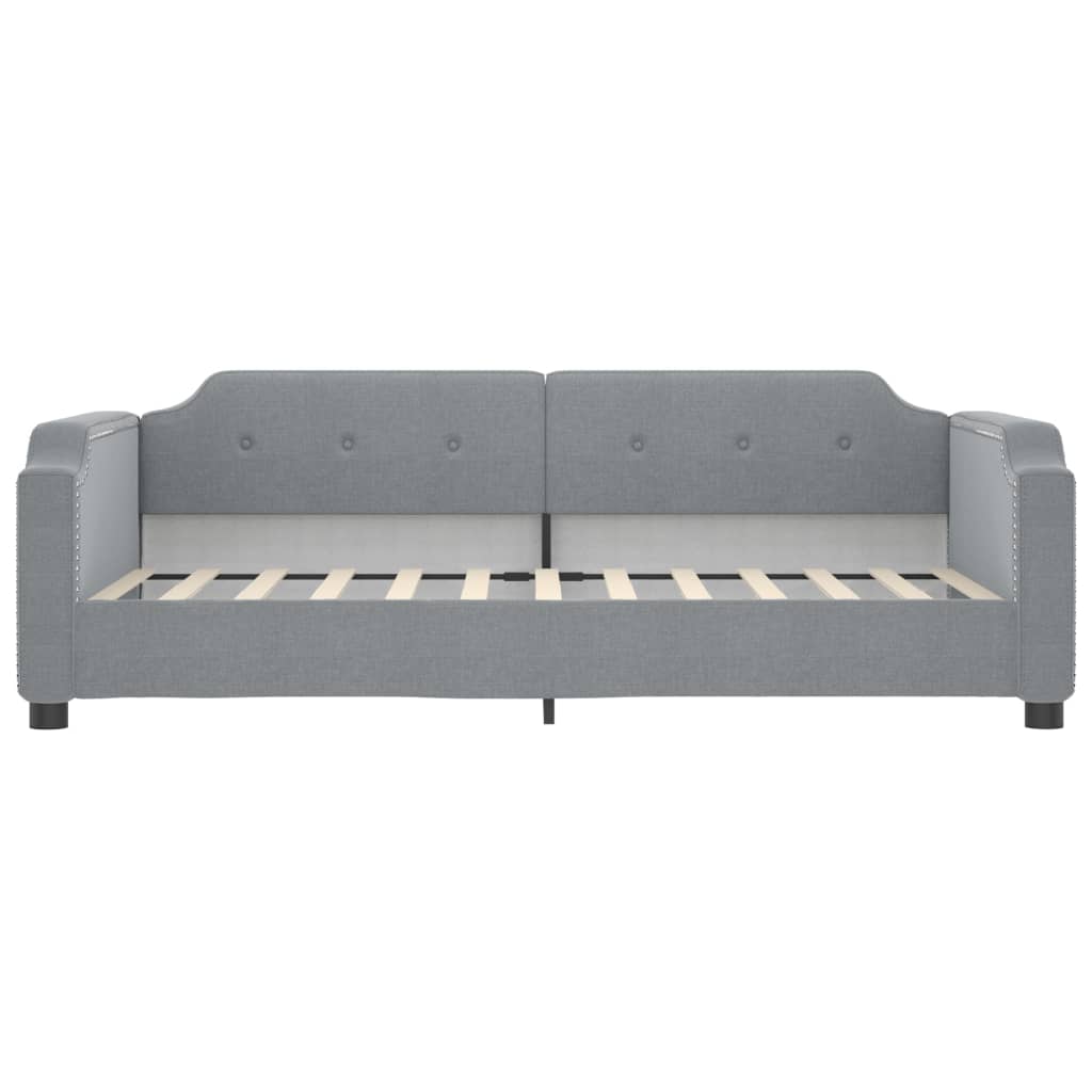 Divano Letto con Materasso Grigio Chiaro 90x190 cm in Tessuto 3197626