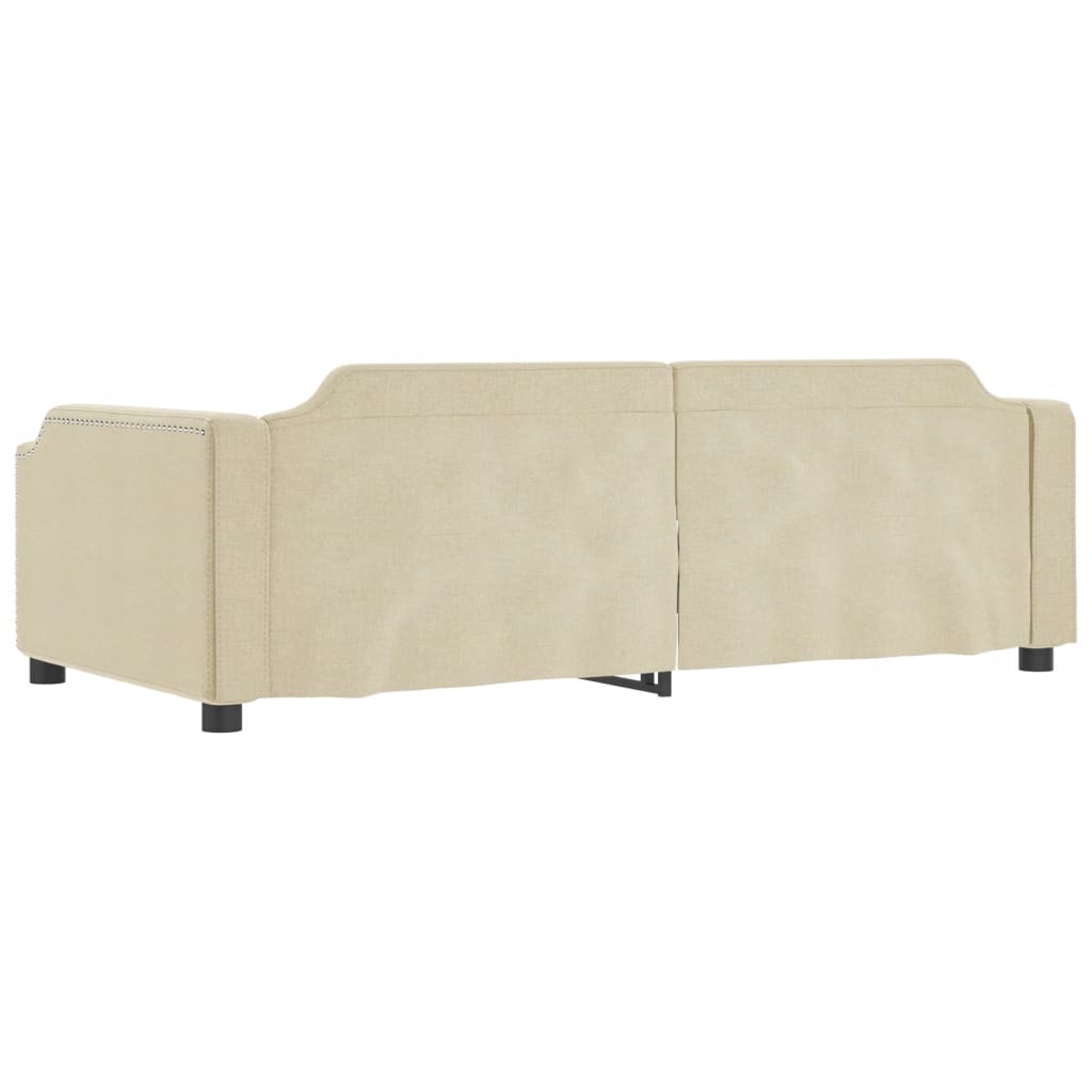 Divano Letto con Letto Estraibile Crema 80x200 cm Tessuto 3197633