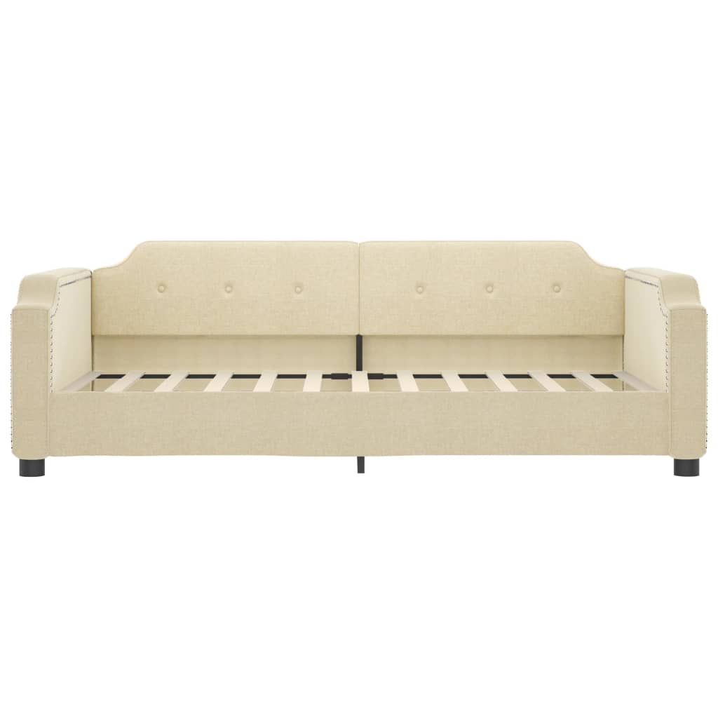 Divano Letto Estraibile con Cassetti Crema 80x200 cm in Tessuto 3197669