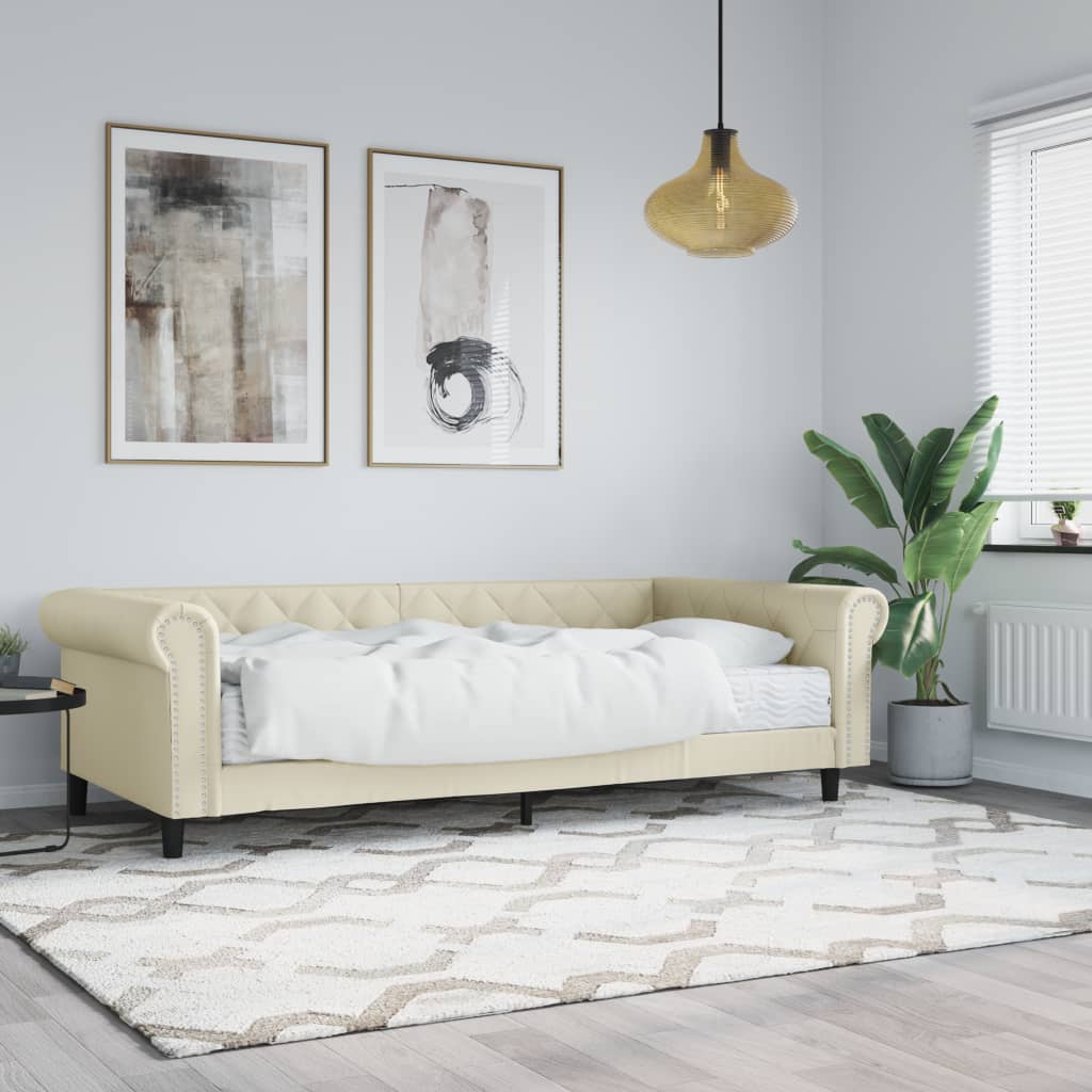 Divano Letto con Materasso Crema 90x200 cm in Similpelle 3197721