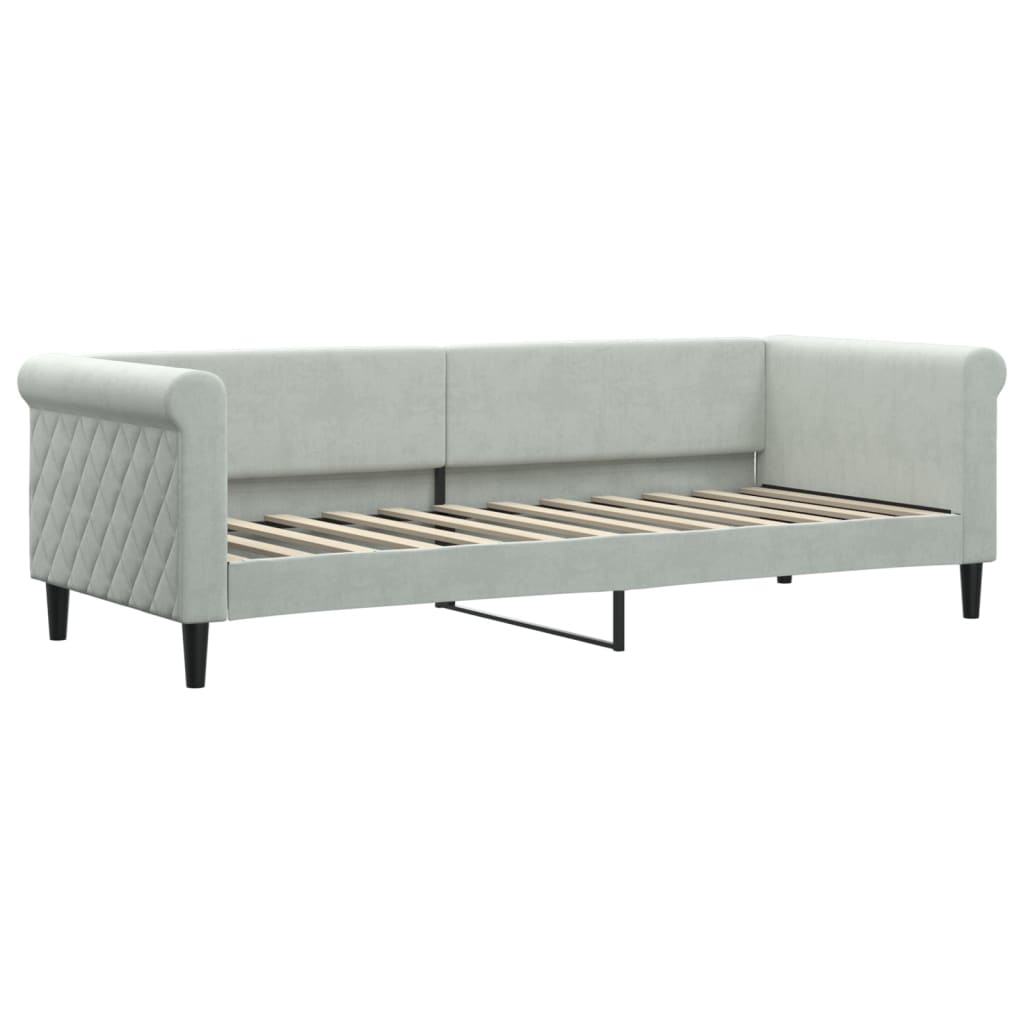 Divano Letto con Materasso Grigio Chiaro 80x200 cm in Vellutocod mxl 72933