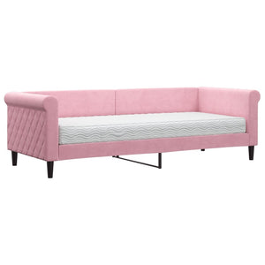 Divano Letto con Materasso Rosa 80x200 cm in Velluto 3197743