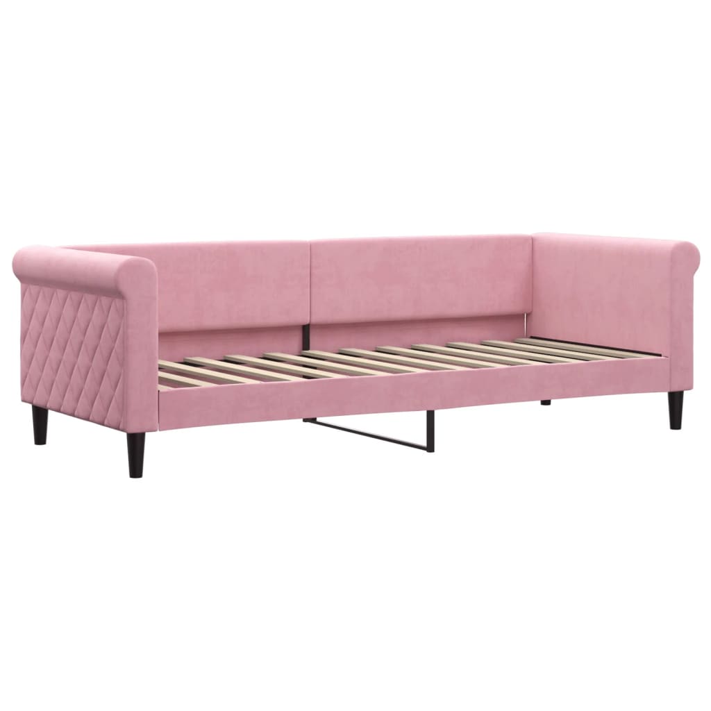 Divano Letto con Materasso Rosa 80x200 cm in Velluto 3197743