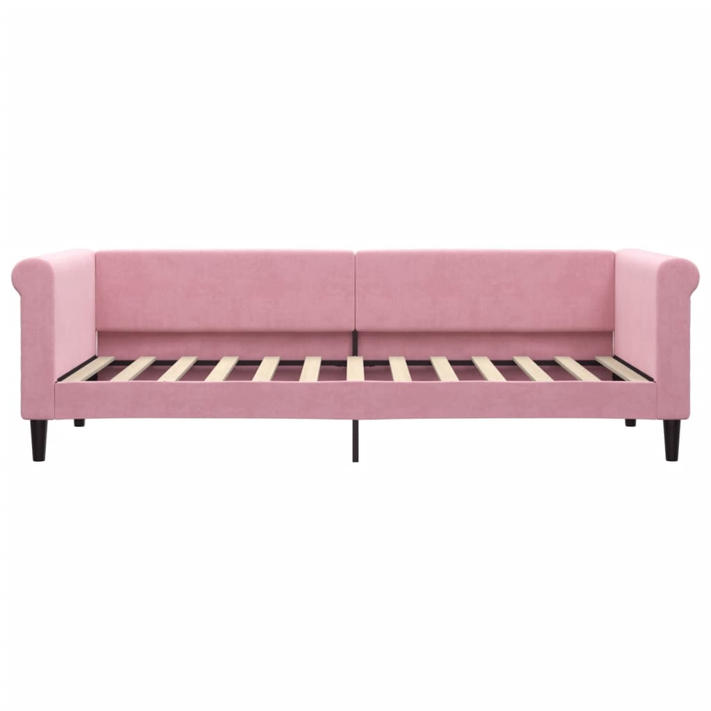 Divano Letto con Materasso Rosa 80x200 cm in Velluto 3197743