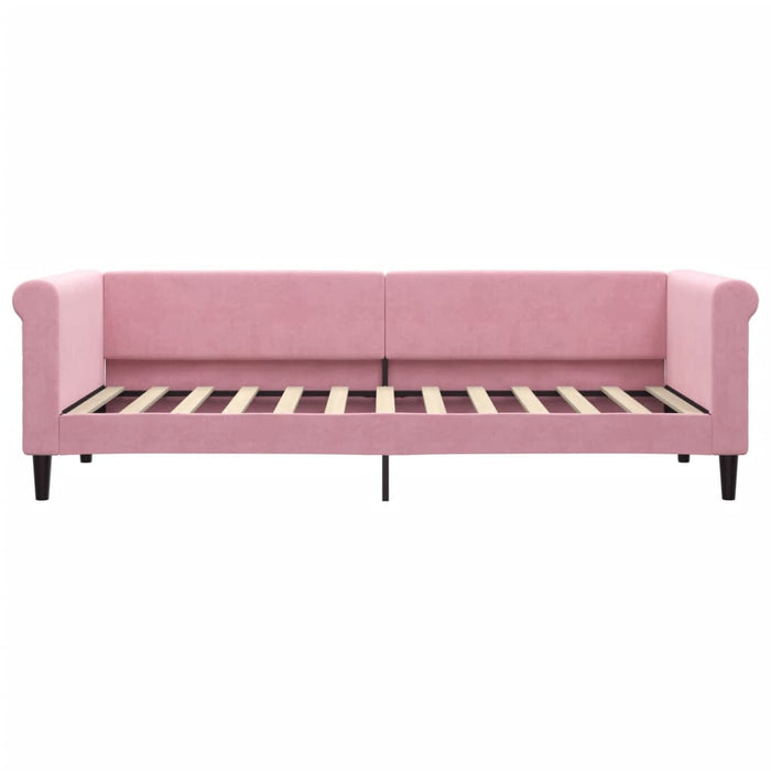 Divano Letto con Materasso Rosa 80x200 cm in Velluto 3197743