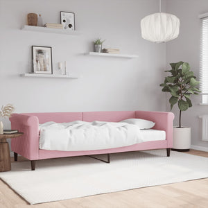 Divano Letto con Materasso Rosa 80x200 cm in Velluto 3197743