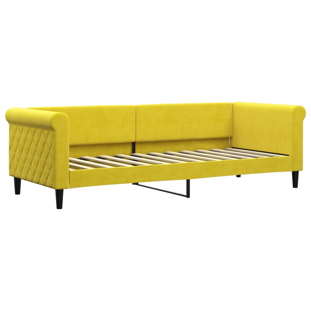 Divano Letto con Materasso Giallo 80x200 cm in Velluto 3197745