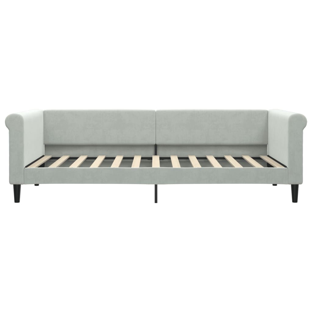 Divano Letto con Materasso Grigio Chiaro 90x200 cm in Velluto 3197747