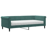 Divano Letto con Materasso Verde Scuro 90x200 cm in Velluto 3197749