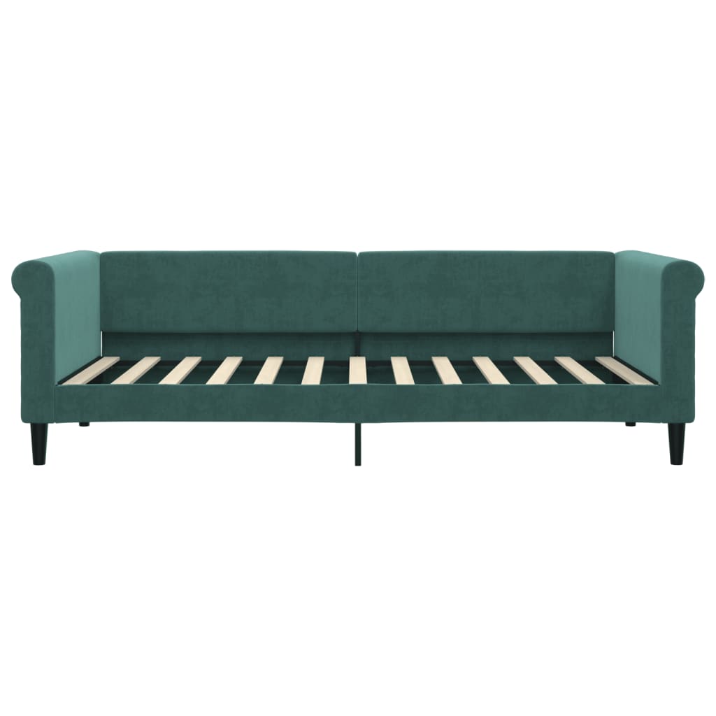 Divano Letto con Materasso Verde Scuro 90x200 cm in Velluto 3197749