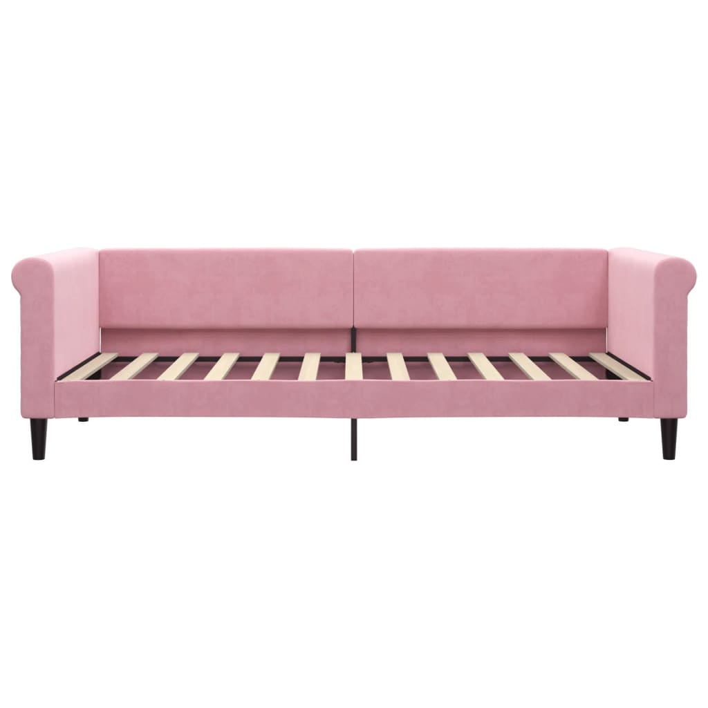 Divano Letto con Materasso Rosa 90x200 cm in Velluto 3197750